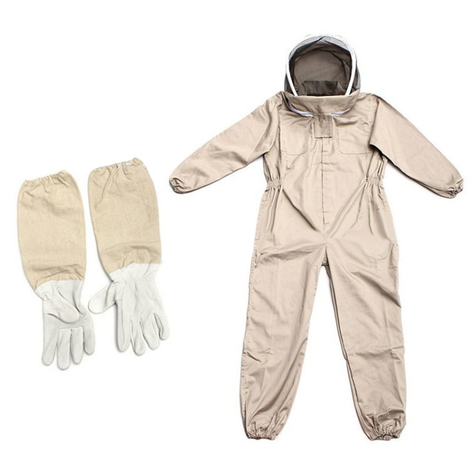 Gants D'Apiculteur En Cuir De Chèvre - Longueur 50 Cm, Manches Ventilées - Protection Abeilles Homme/Femme - Taille L - 10