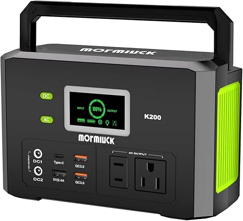 Portable Power Station 200W (400W Peak),Mormluck Solar Power Station with