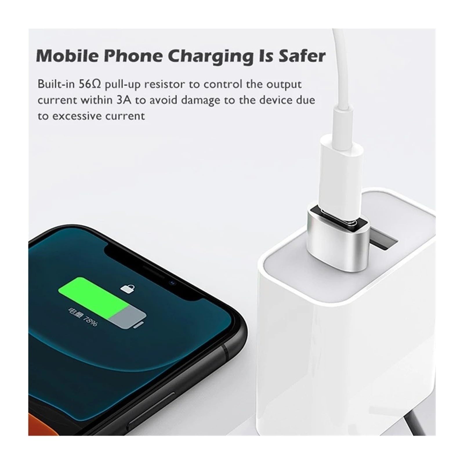 Adattatore USB C OTG tipo C maschio a 3.0 femmina convertitore per telefono tablet (nero)