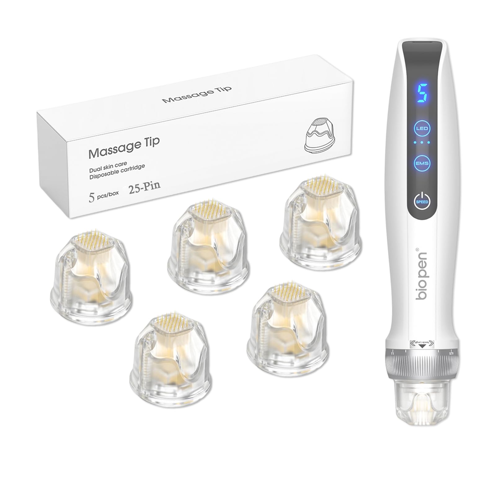 Cartuchos de Repuesto para Bio Pen Q2, 25 Pin 5 Piezas, Cartuchos Originales de Microneedling para Refinar la Línea del Cabello y el Contorno Capilar, Accesorios de Microneedling (25 Pin, 5Pcs)
