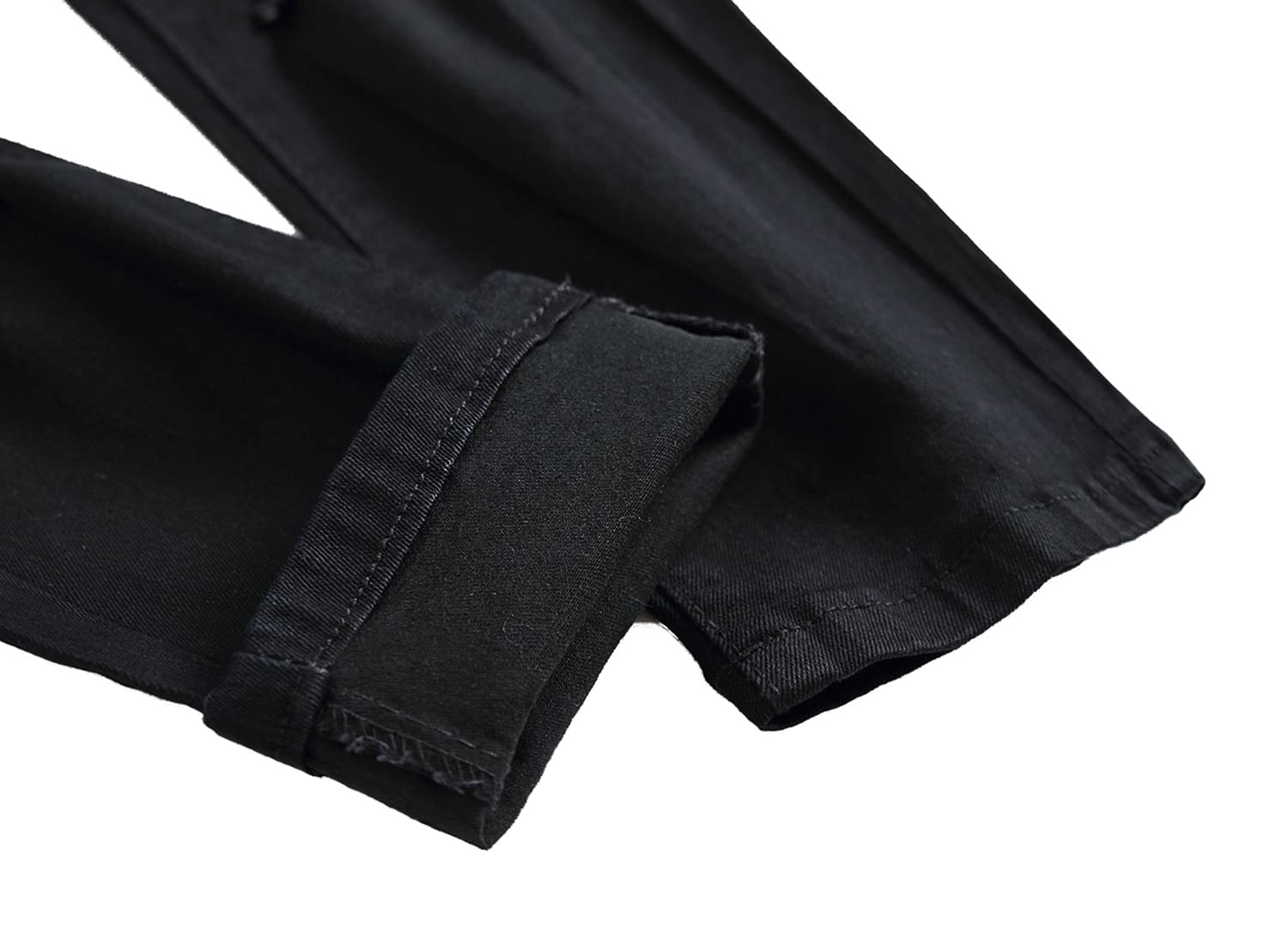 WQZYY&ASDCD Jeans Pantalon Herren Zerrissene Knie Reiner Schnitt Lässige Jeans Loch Lang Hip Hop Schlanke Füße Stretch Plus Größe Trendige Hose