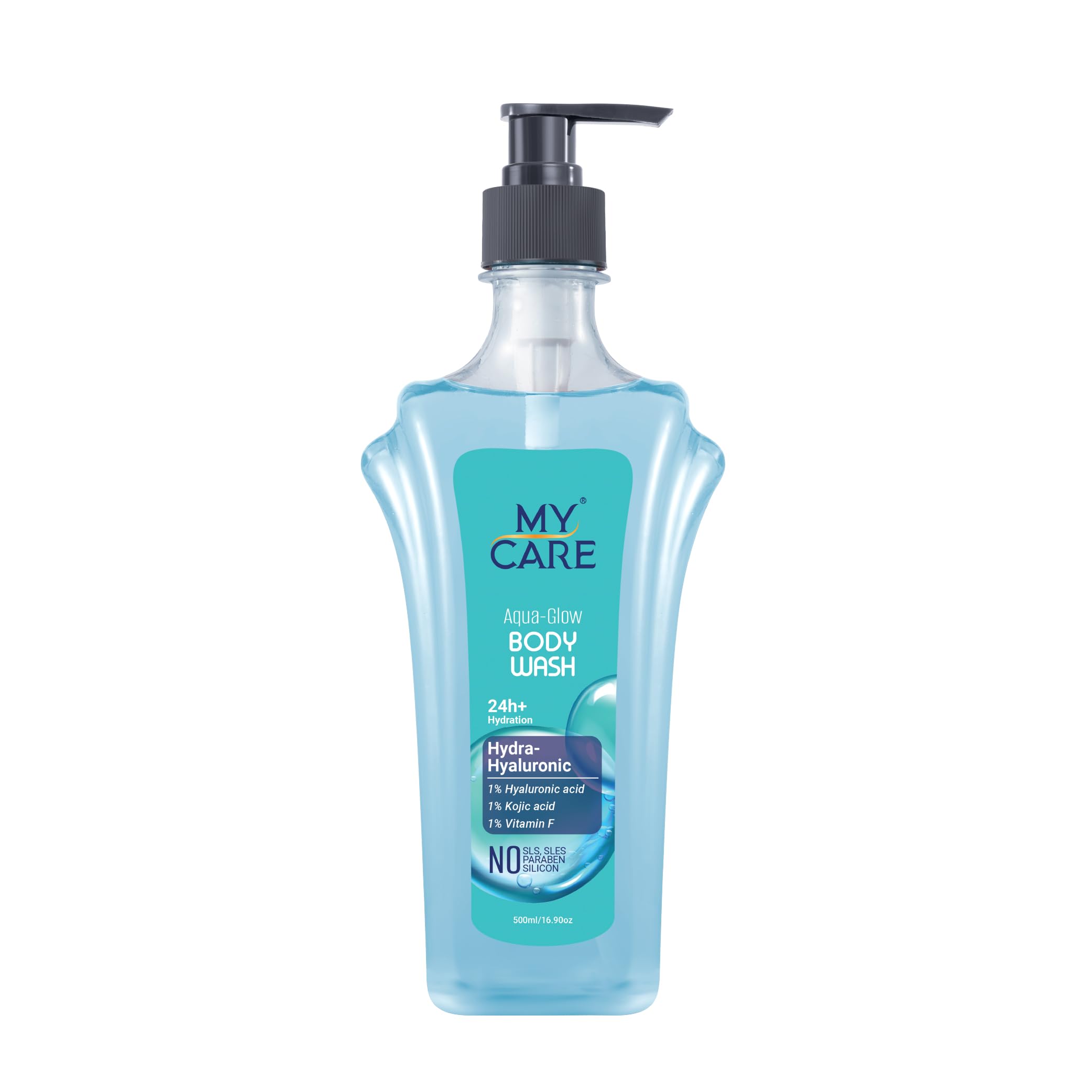 Body Wash | Hyaluronic acid 1% |, Vitamin F 1%, Kojic acid 1% | pH balanced | 24hr+ Hydration, Gentle and Exfoliating -DE-TAN | Sensitive, Acne-Prone Skin | Zero SLS, SLES & Silicons | 500ml AQUA-GLOW-image-45