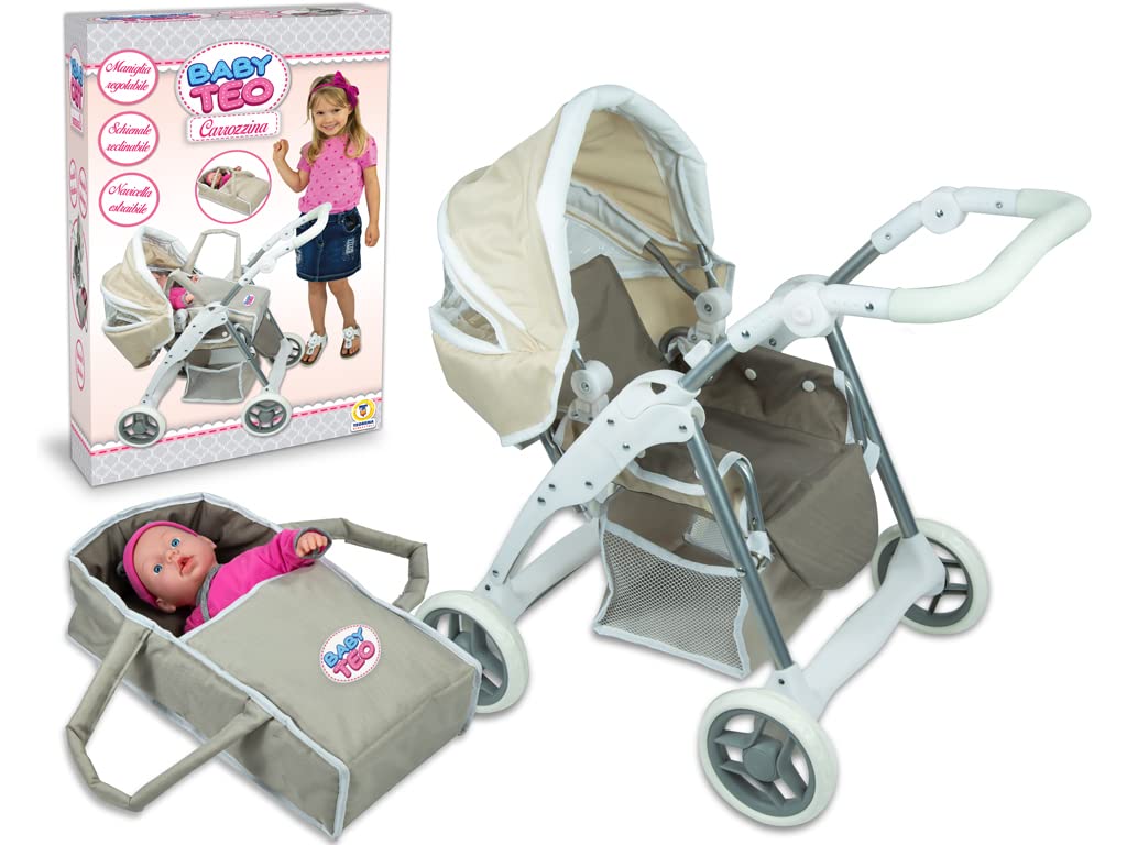 Teorema 74199 - Carrozzina in Metallo con Navicella Porta Bebe' Estraibile