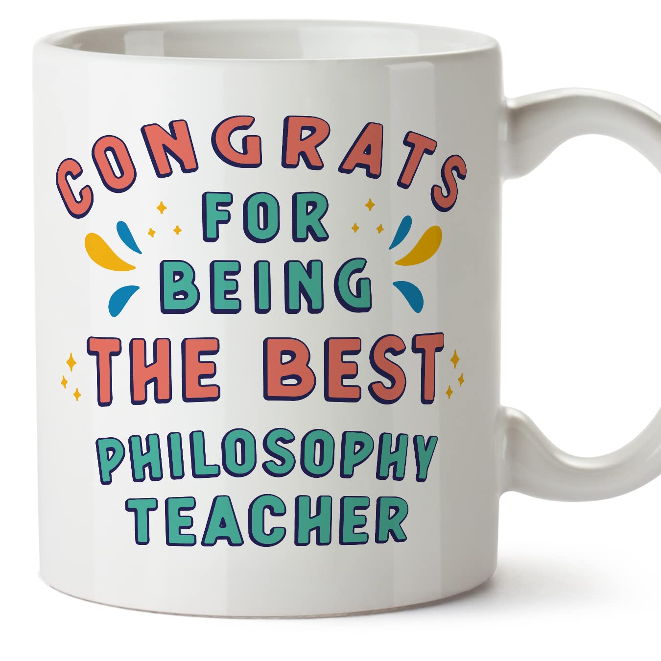 MUGFFINS Philosophy Teacher Mug - in English - Congrats for Being The Best - Funny Gift for Colleagues - Ceramic 11oz Mug