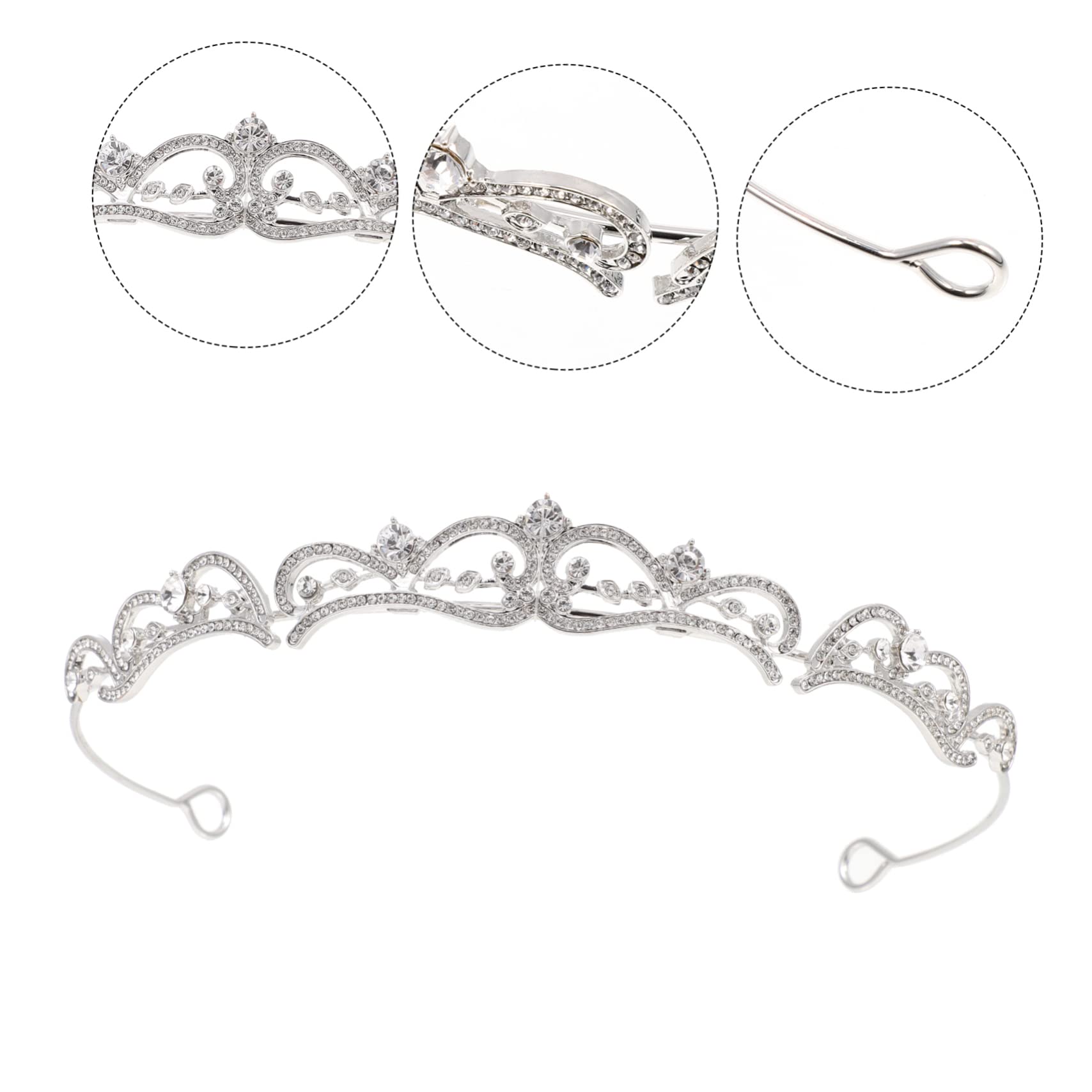 Housoutil 5 Piezas Tocado De Novia Tiaras De Para Boda Vintage Para Las Mujeres Tiara De Diamantes Quinceañera Boda Tiara Para El Cabello De Plata Diamantes