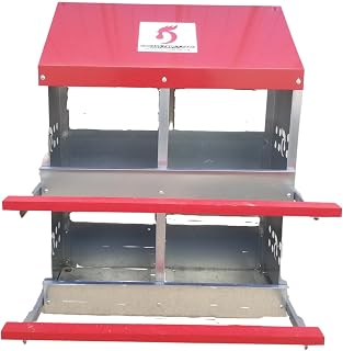 Duncan's Nesting Boxes - 4 Hole Metal Poultry Nest Box for Chickens, Hens, Ducks - Large Egg Laying Boxes - Rust Proofed Construction with Large Vented Holes