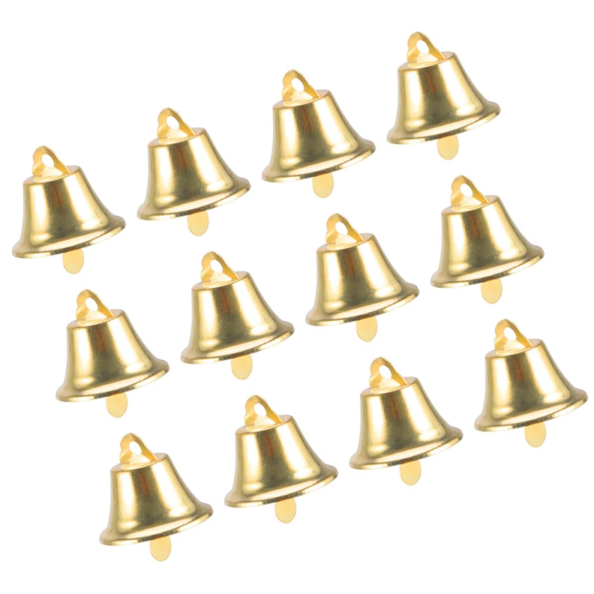 Campanas doradas de Navidad OKUMEYR de hierro, 120 mini adornos colgantes festivos para manualidades