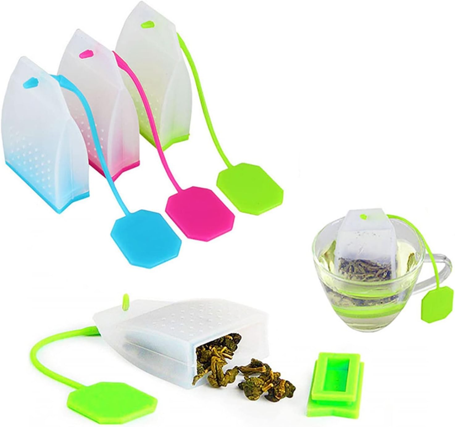 Tea Strainer Accessories Kitchen Tea Filter Tea Steeper Steeper Tea Set(Green)