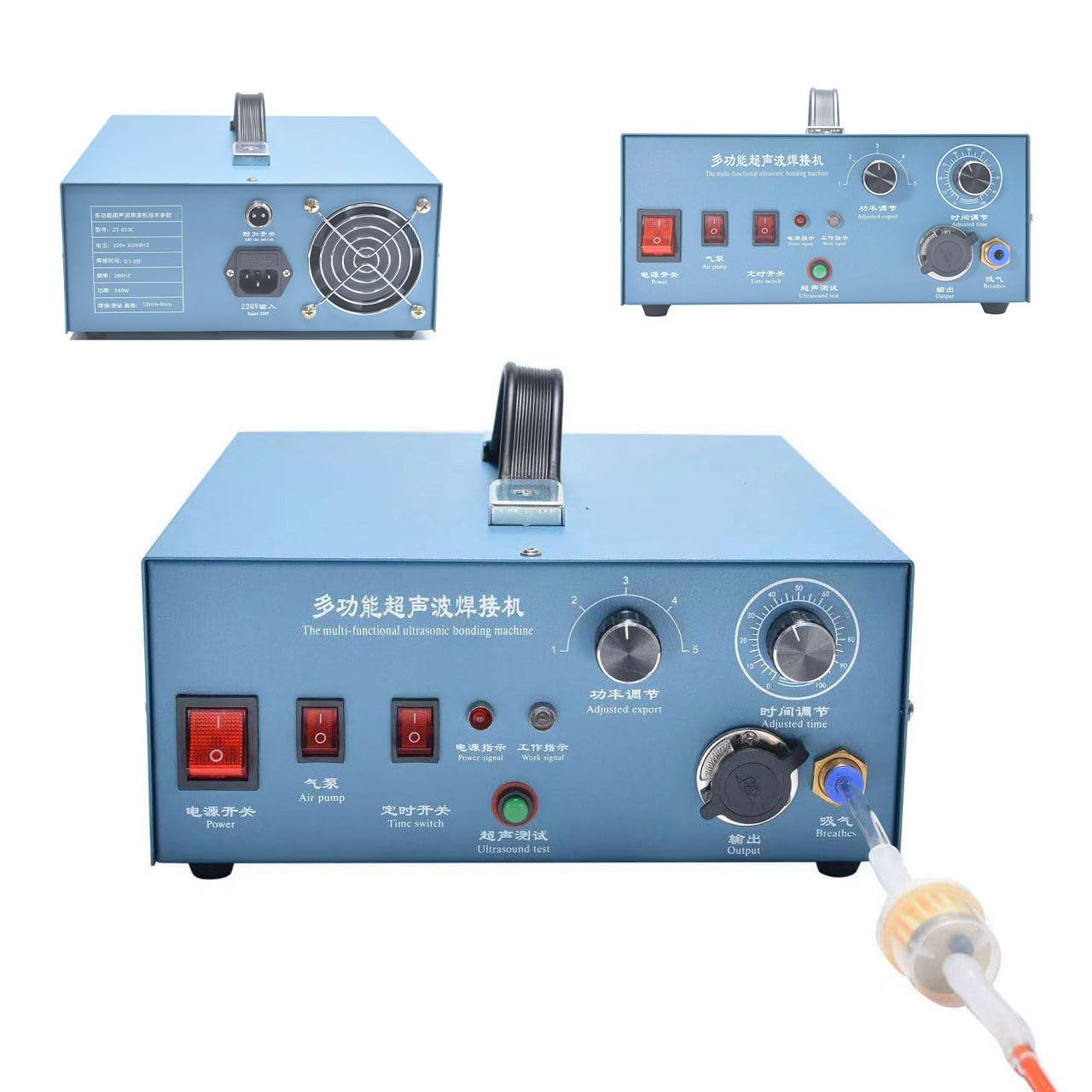 HTDRE Hot Fix Rhinestone Press Fixing Machine 500W Bead Setter 0.1-0.3s Welding with Vacuum, 8 Tips for Bags Shoes DIY Embellishment