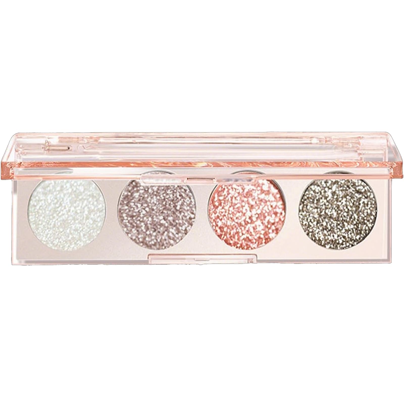 Glitter Eyeshadow Palette Sheer Glow Shimmer Sparkle 4 Colors Eye Shadow Palette Makeup for Women,Ultra-fine Powder Multiuse Blendable Formula (4Colors)