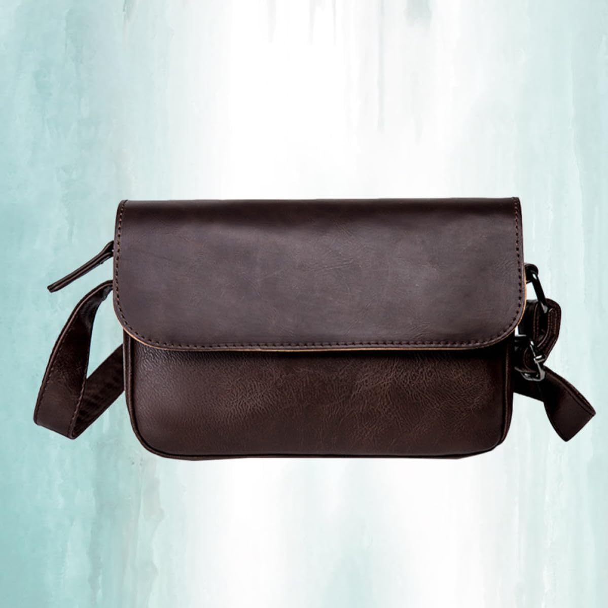 Crossbody Bag Messenger Shoulder Bag Lightweight and Portable Pu Leather for Men with Large Capacity, Stylish Retro Design for Short Time Business Travel