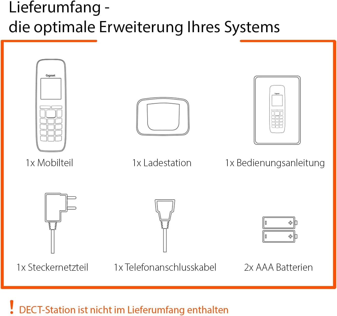 Gigaset AS690HX DECT-Mobilteil Schnurloses Telefon Fritzbox-kompatibel kontrastreiches Display schwarz Deutsche Version