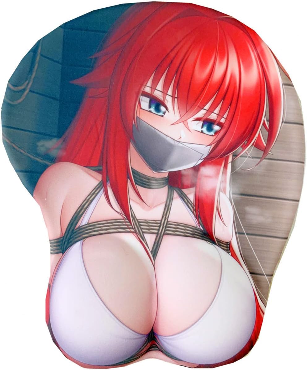 Rias Gremory Mouse Pads Game Office PC Desk 3D Silicone Mousepad School Supplies Wrist Rests Home Gamer Computer Accessories
