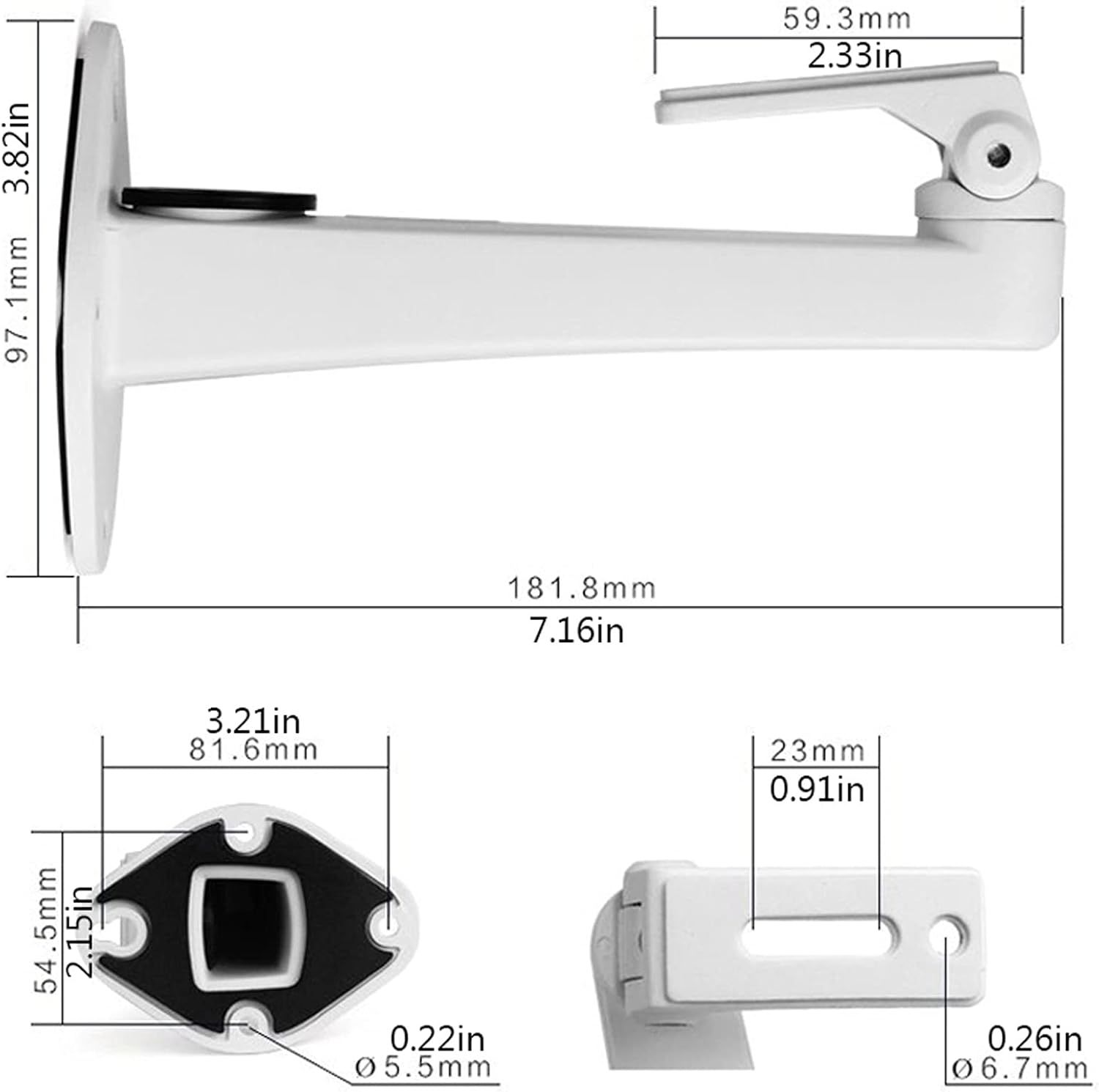 Projector Bracket Projector Mount Wall Desktop Projector Stand Projector Mount Bracket Fixing for Home and Office Projector Length 7 Inch White Projector Stand