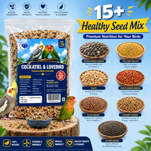 Image of Nitishree Premium Mix Seeds for Lovebird & Cocktail Bird Food, 4 kg | For Cockatiel & Lovebird