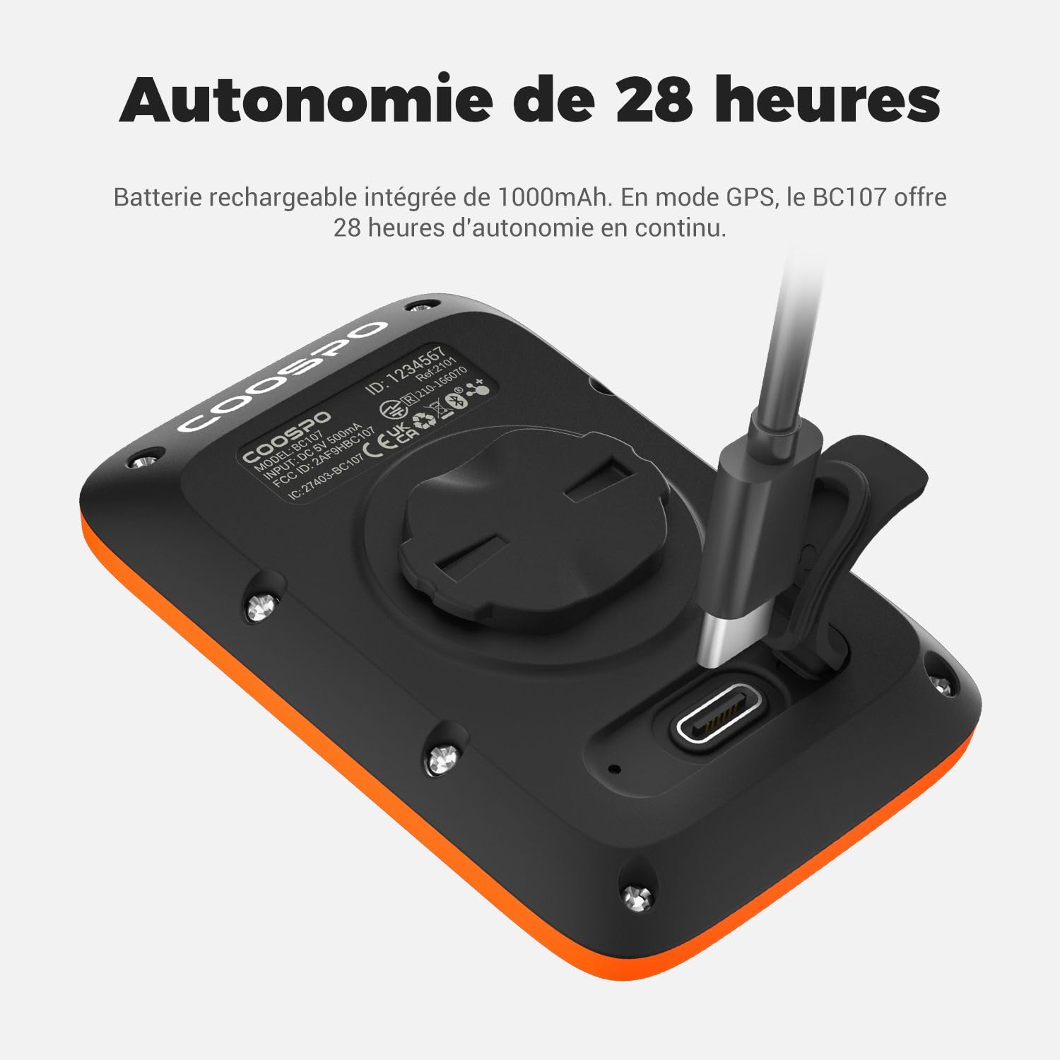 COOSPO BC107 Compteur Velo sans Fil Bluetooth 5.0 Ant+ Compteur Vitesse Velo Odomètre, Écran LCD rétroéclairé de 2.4 Pouces Compatible avec Capteurs Ant, Velo Route et VTT