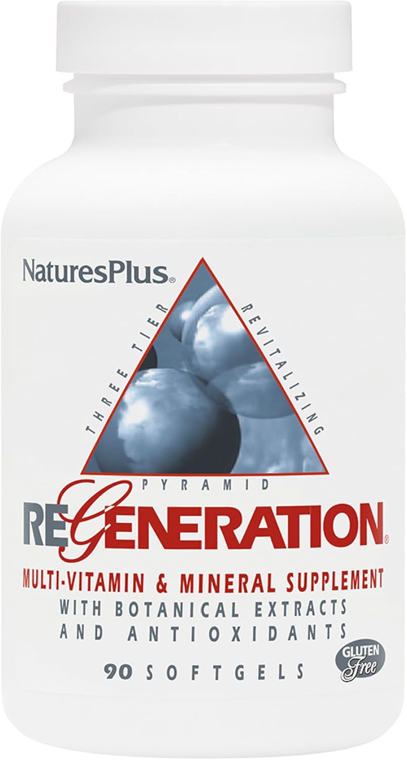 Natures Plus Regeneration – 90 Softgels, Pack of 2 – Multi-Vitamin & Mineral Supplement with Botanical Extracts & Antioxidants – Gluten Free – 60 Total Servings