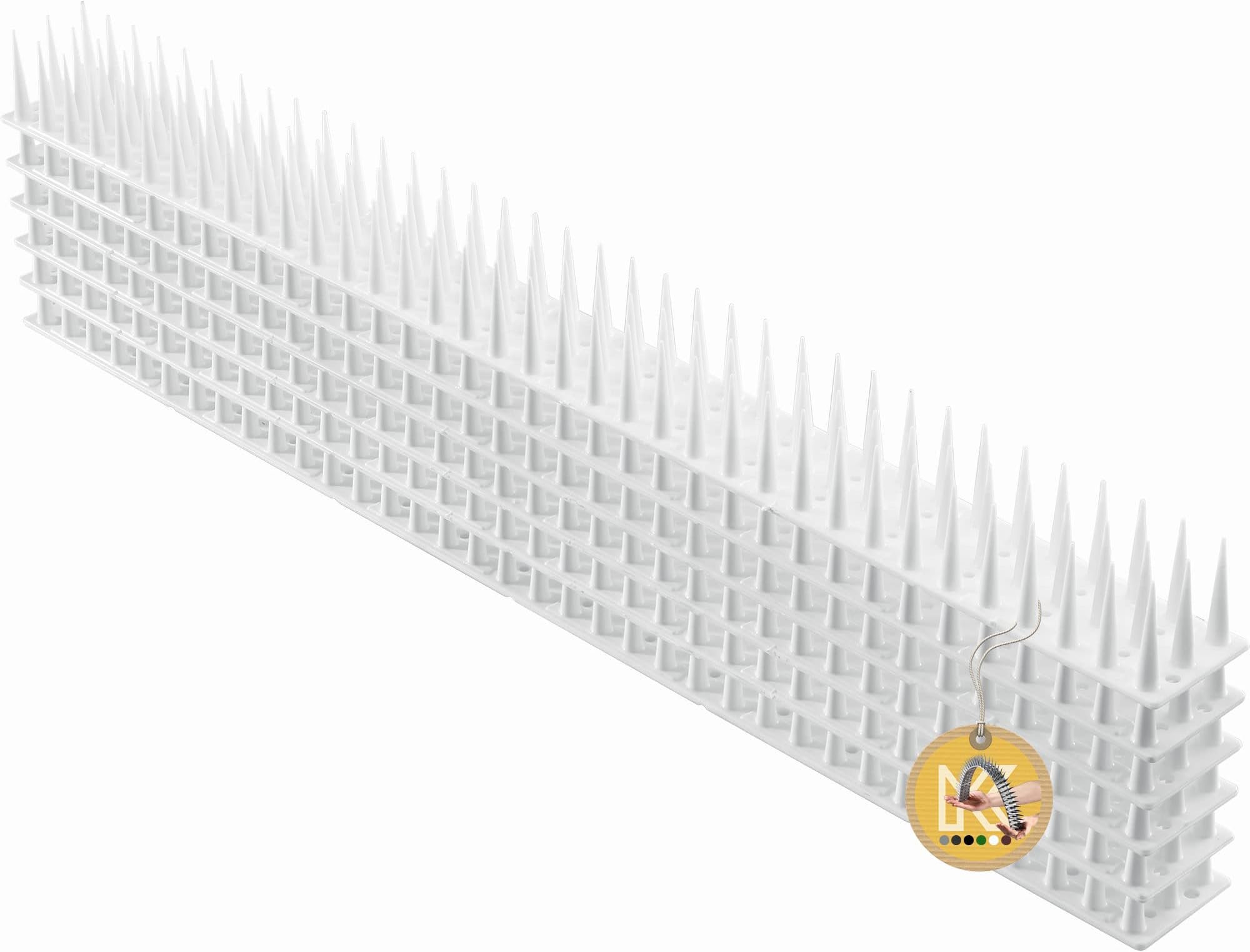 KADAX Plastic Bird Spikes, 51 x 4 x 3 cm, Wall Spikes, Fence Tops Spikes, Pigeon Repellent, Deterrent for Birds, Cats, Anti Climb Spikes, Squirrel Repellent (6, White)