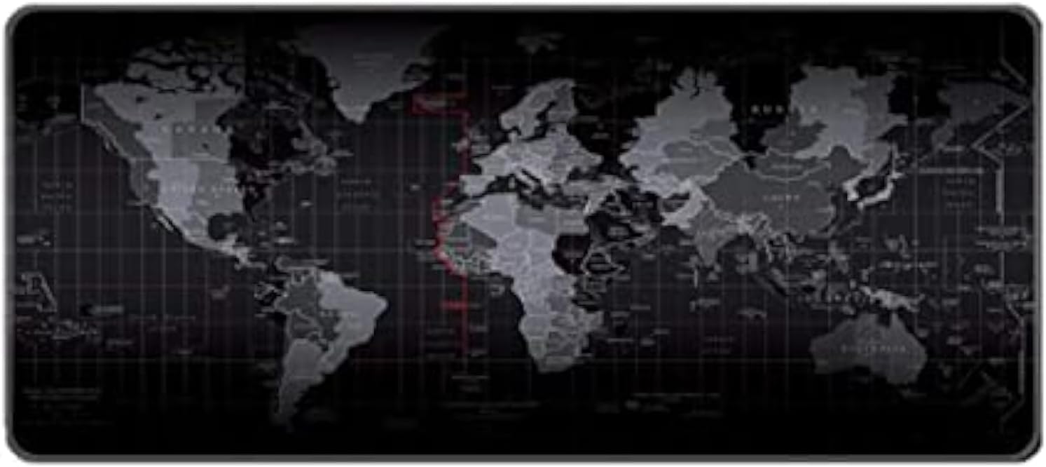 Gaming Mouse Pad Large Extended Mouse Mat with Stitched Edge Desk Mat Keyboard Pad for Laptop Computer Desktop PC Gamer Office and Home Non-Slip Rubber Mousepad (23.5" x 11.8" Map)