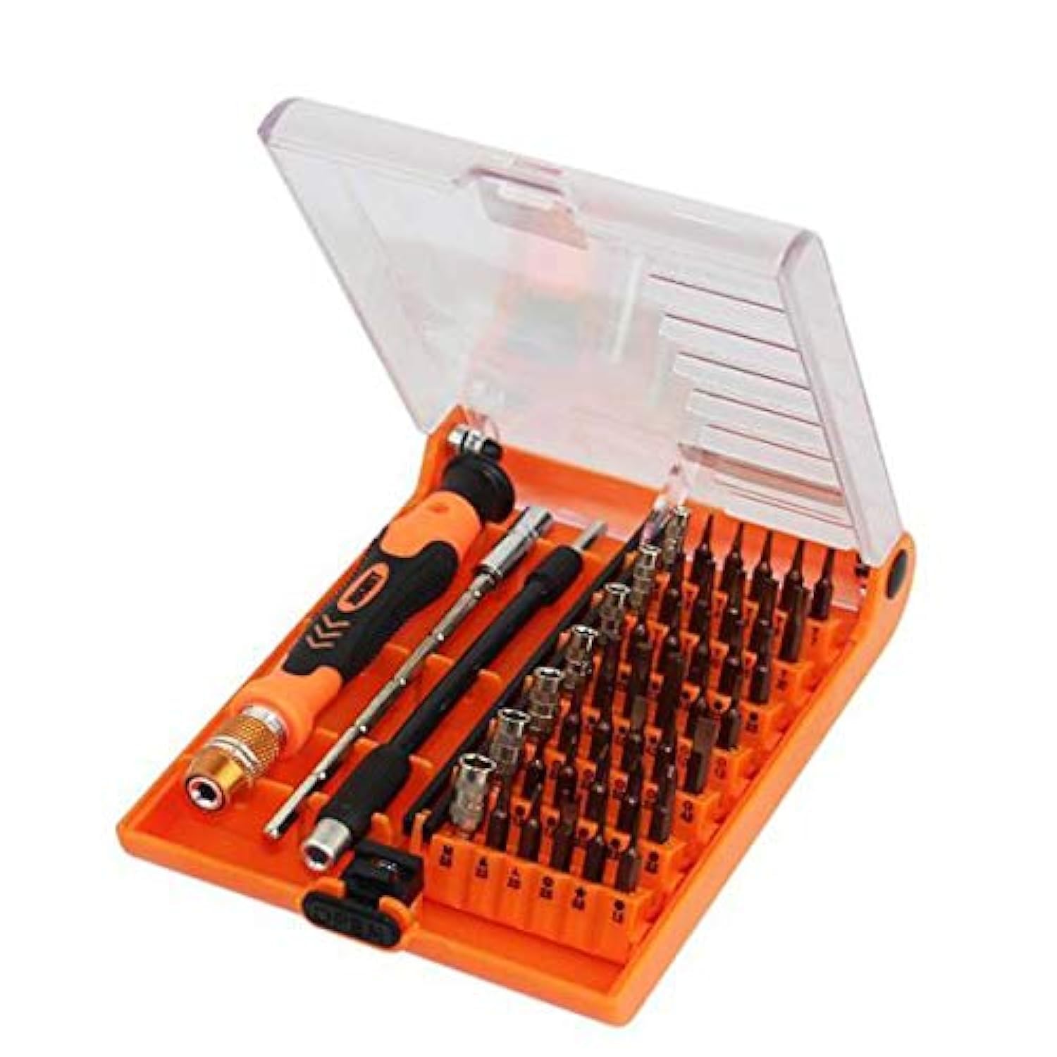 See full amazon price history chart for JAKEMY 45-in-1 interchangeable Professional S2 Precision Screwdriver Tool Set with Handle, Extension Bar, Soft Extension Bar, 7 Sockets and 35 S-2 Steel Bits, for Cellphone Computer Repair - JM-8116 JAKEMY 45-in-1 interchangeable Professional S2 Precision Screwdriver Tool Set with Handle, Extension Bar, Soft Extension Bar, 7 Sockets and 35 S-2 Steel Bits, for Cellphone Computer Repair - JM-8116 (B085BR4DL3) Amazon Price History, Amazon Price Tracker