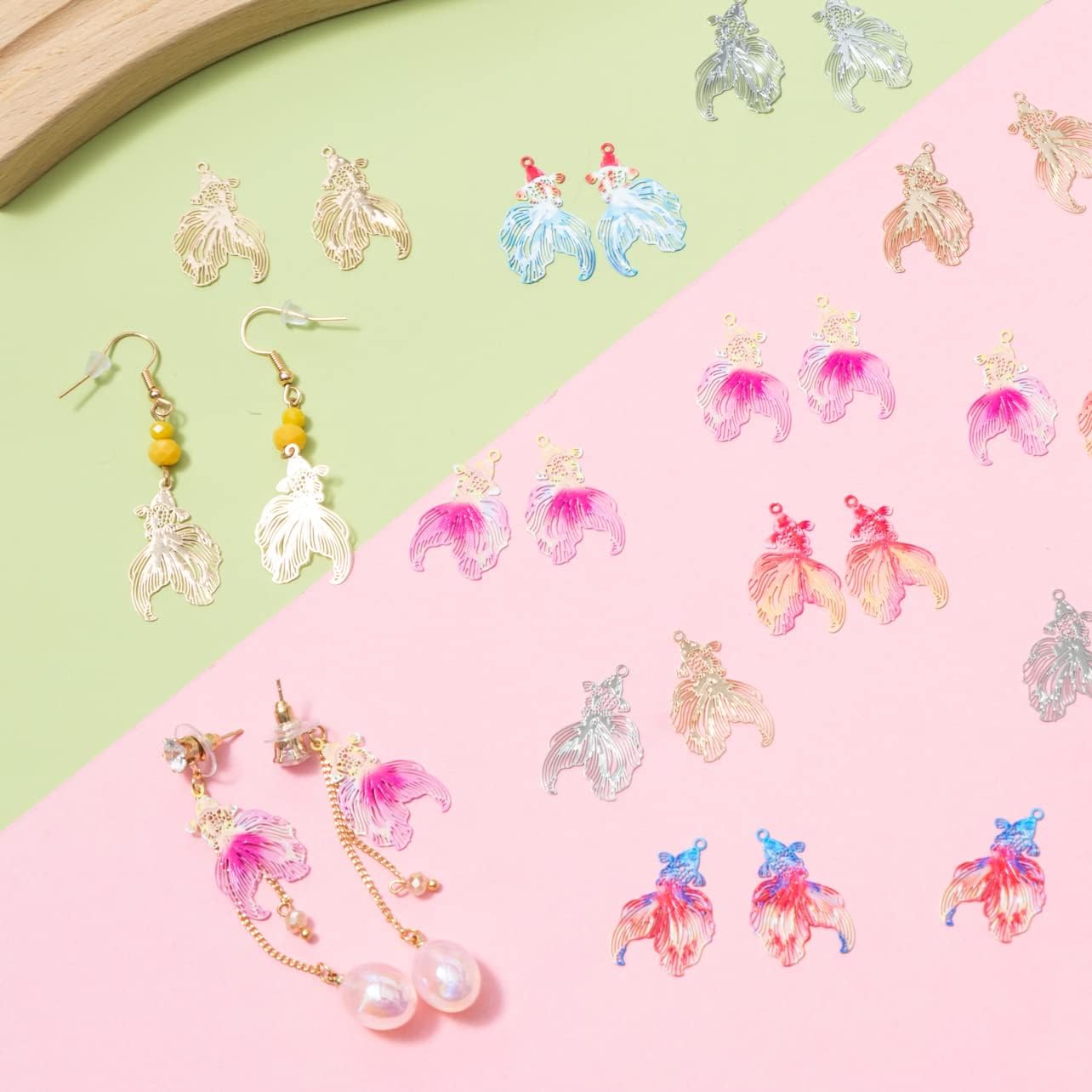 Hollow Goldfish Filigree Charms Multicolor Koi Pendants for DIY Earrings Necklaces Bookmarks Hanging Décor Packaging Décor - Image 5