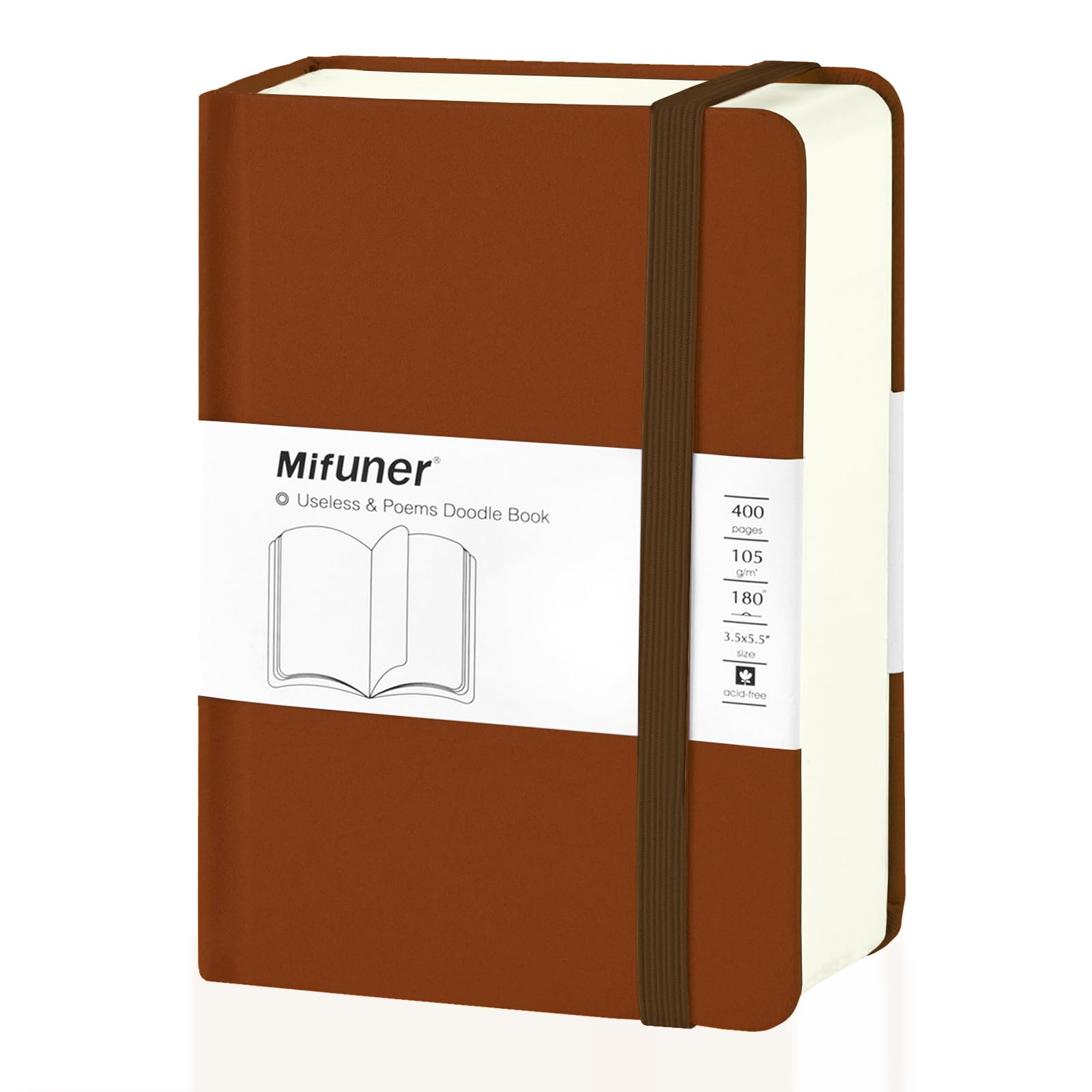 Mix Media Block, 8,9 x 14 cm, kleines Hardcover-Skizzenbuch, Leder, 105 g/m², 200 Blatt/400 Seiten, säurefrei, künstlerisches Malen, Zeichnen, Skizzieren, Schreibpapier, handliches Taschenbuch