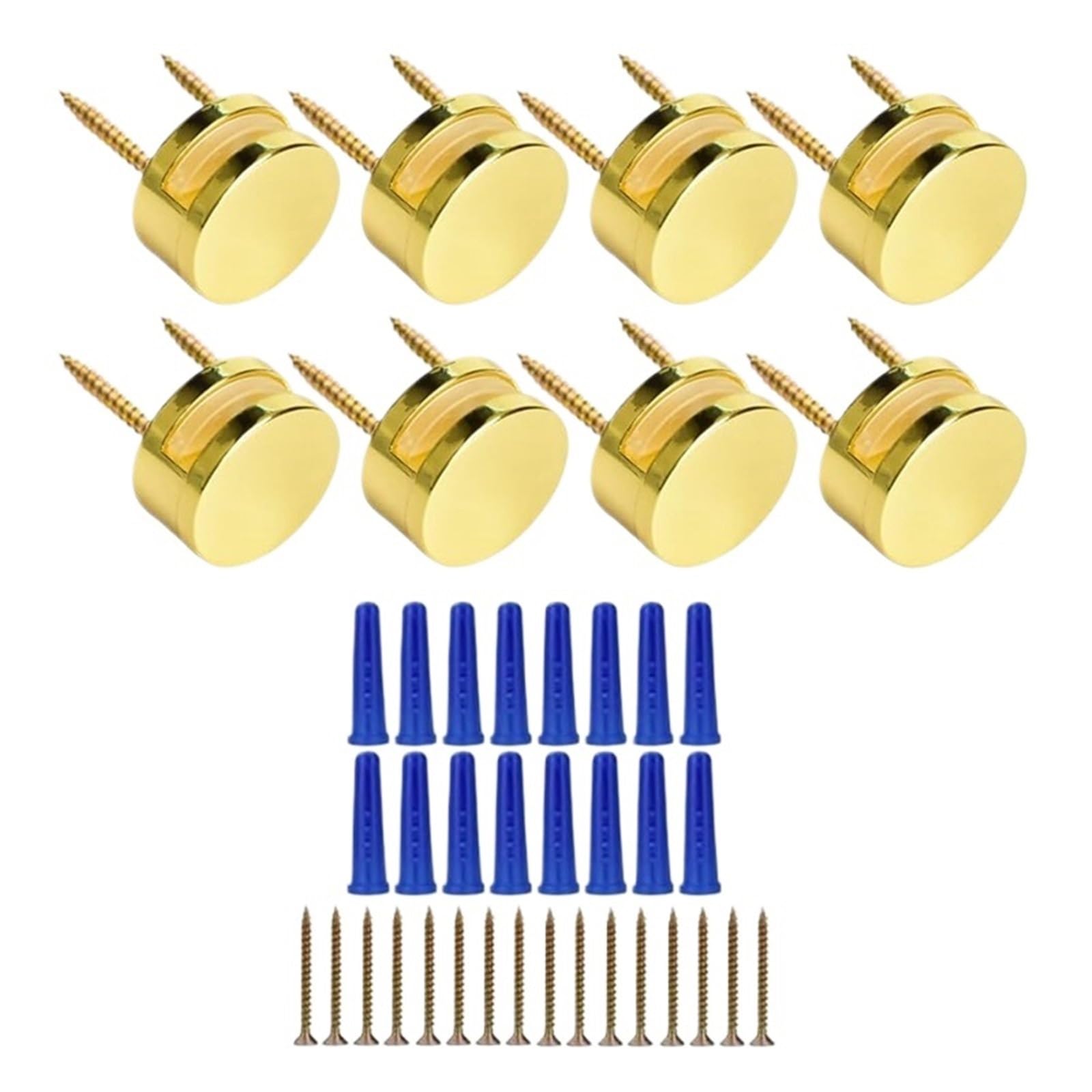 12pcs 3-5Mm Frameless Mirror Mounting Hardware Dual-Screw Fixing Mirror Mounting Kit With Screws And Anchors