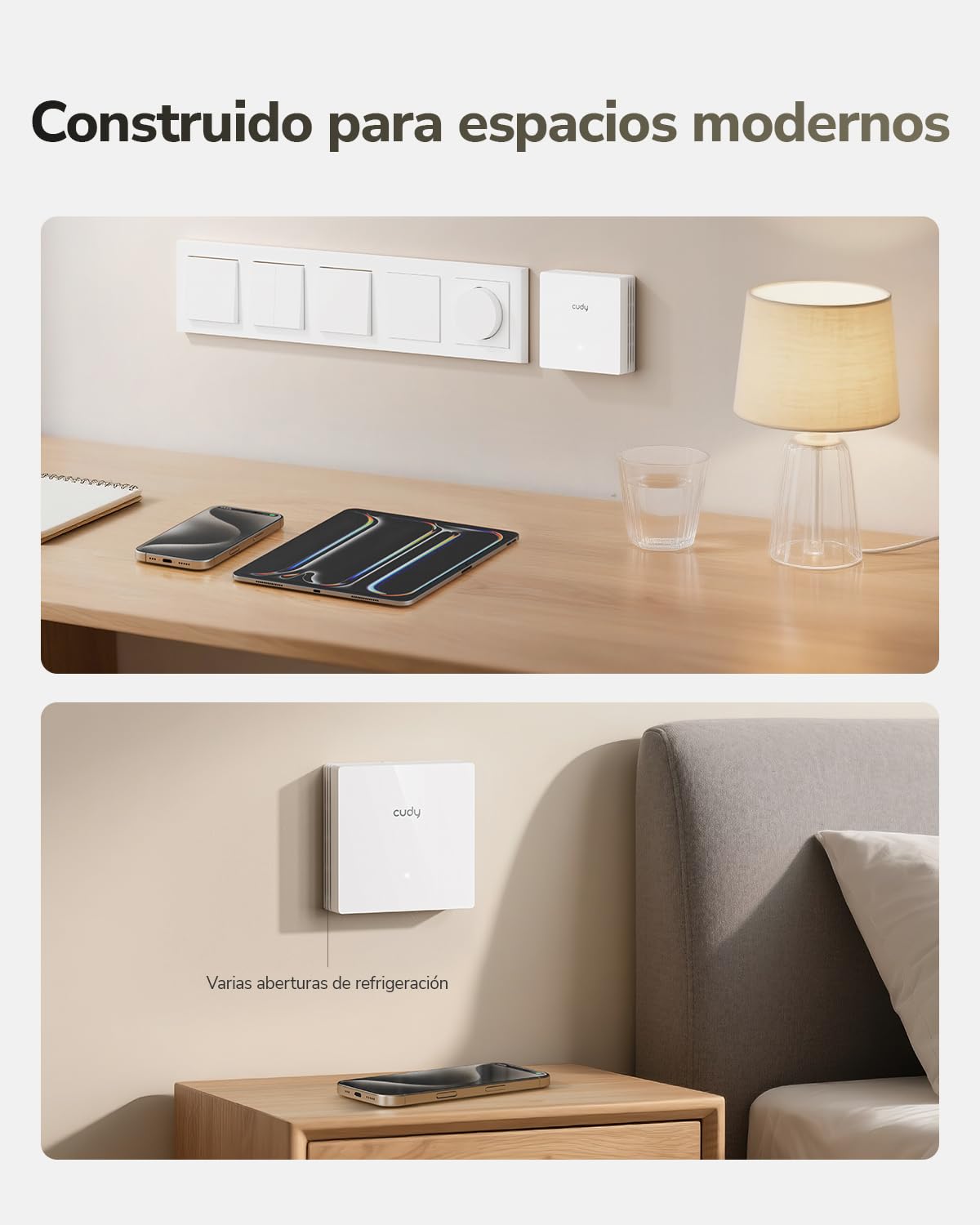 Cudy AC1200 Punto de Acceso Inalámbrico Gigabit de Doble Banda, Diseño de 86mm, Gigabit RJ45, Malla Compatible, MU-MIMO, Formación de Haz, Alimentación PoE
