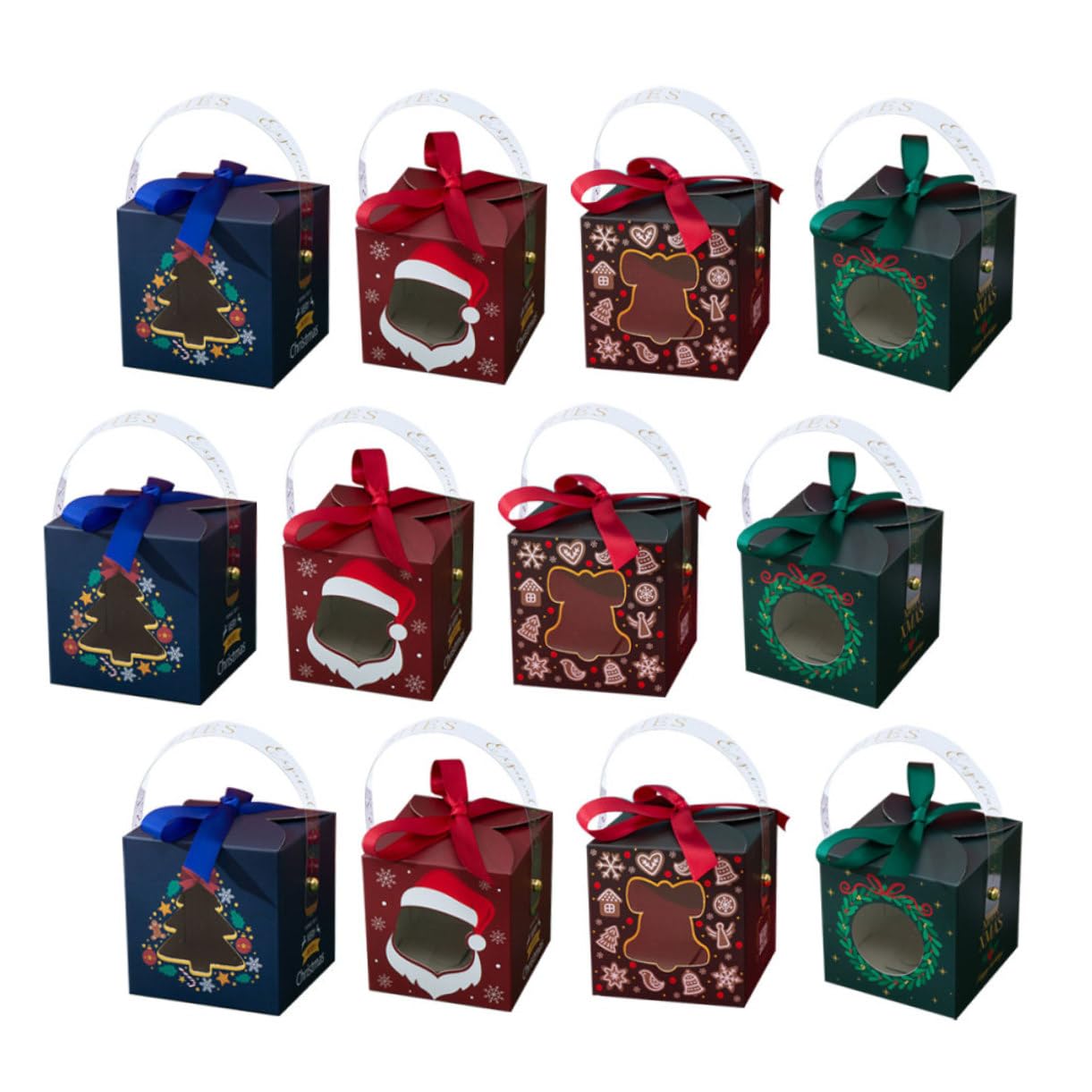 20pezzi Scatole Regalo di Natale Colorate Scatole per Dolcetti Natalizi in Carta Creative Manico per Caramelle Frutta e Regali Colore Casuale
