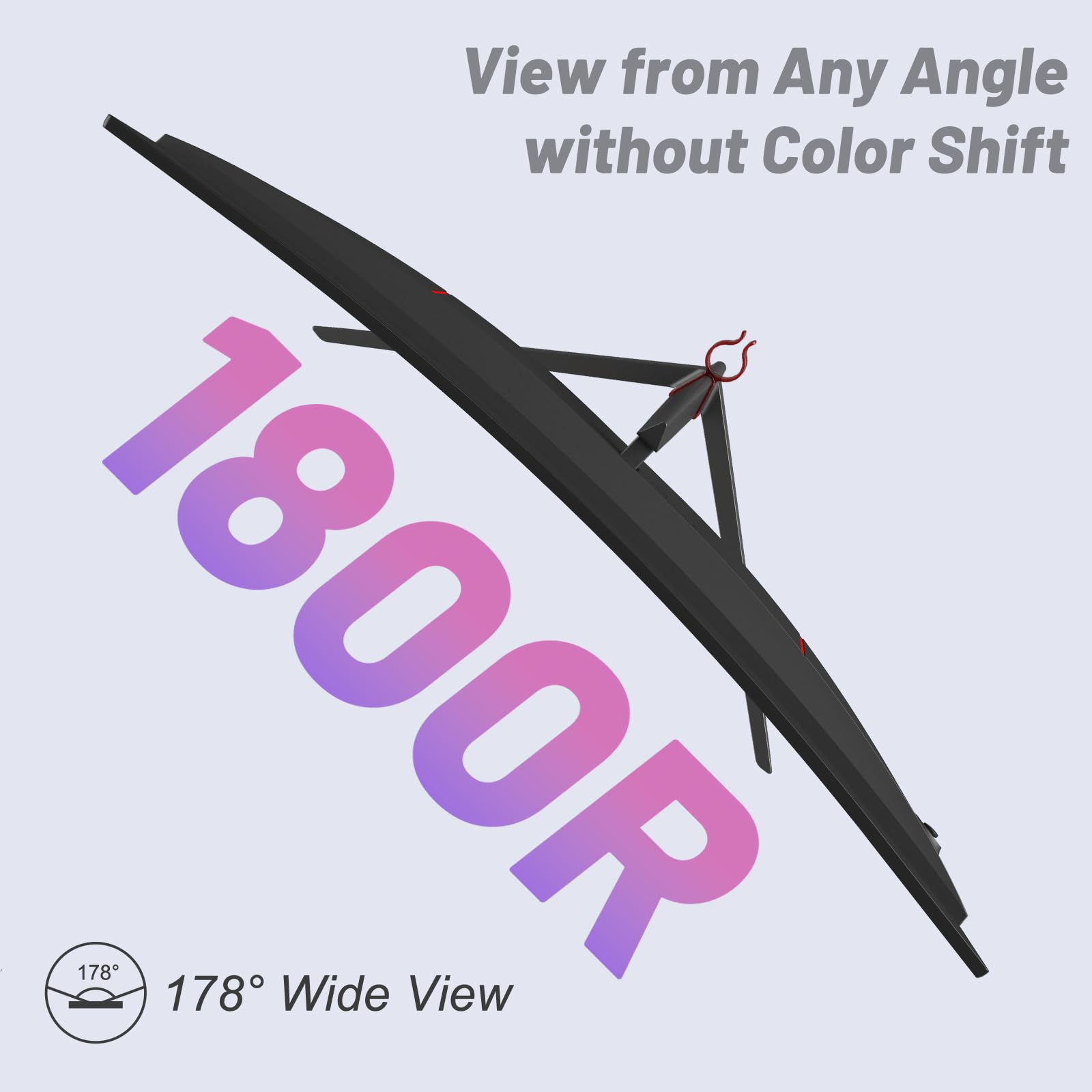 LXZ Curved Gaming Monitor 27 pollici PC Monitor 180Hz, Full HD 1080P Frameless 1800R Gaming Display con FreeSync e tecnologia Eye-Care, DP, porta HDMI - Nero