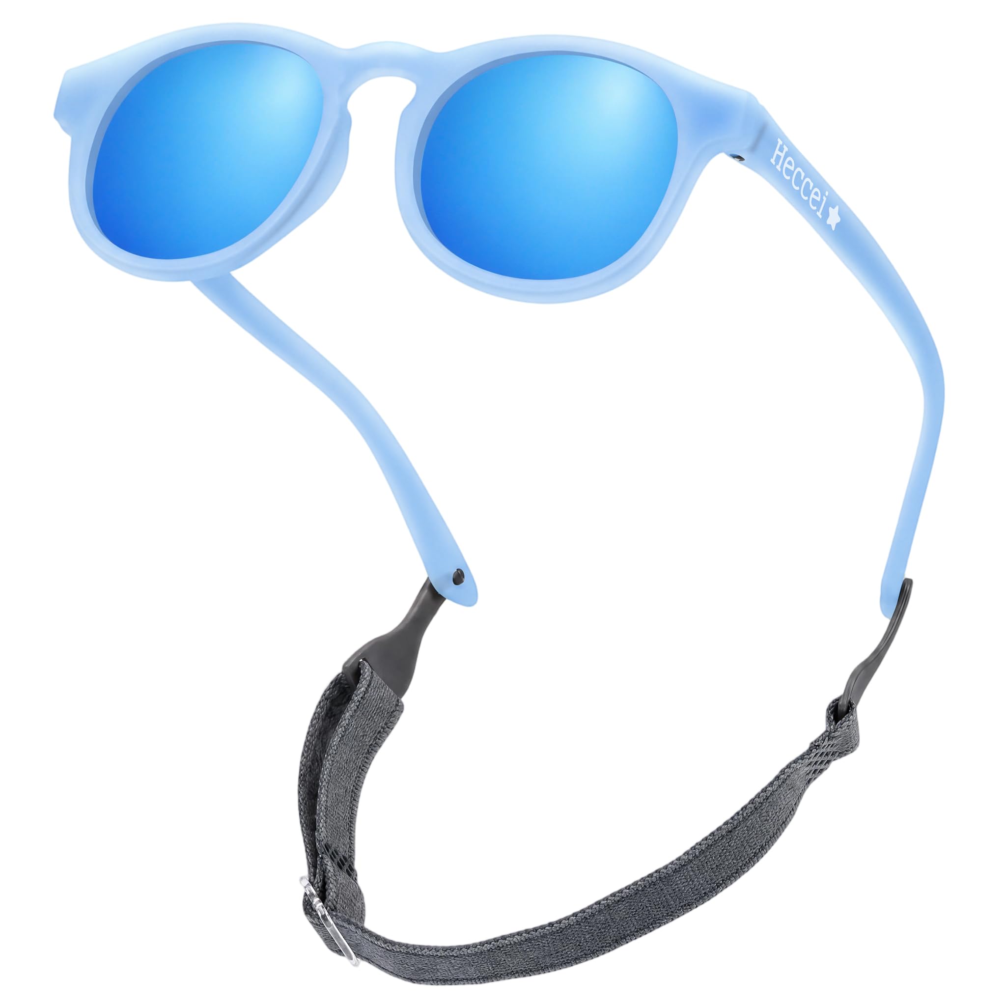HECCEI Lunettes de Soleil Bébé, UV Protection Polarisées ColorShift,Cadre Flexible et Pliable Lunettes Soleil Bebe Sûres et Confortables Pour Enfant 3-24 Mois