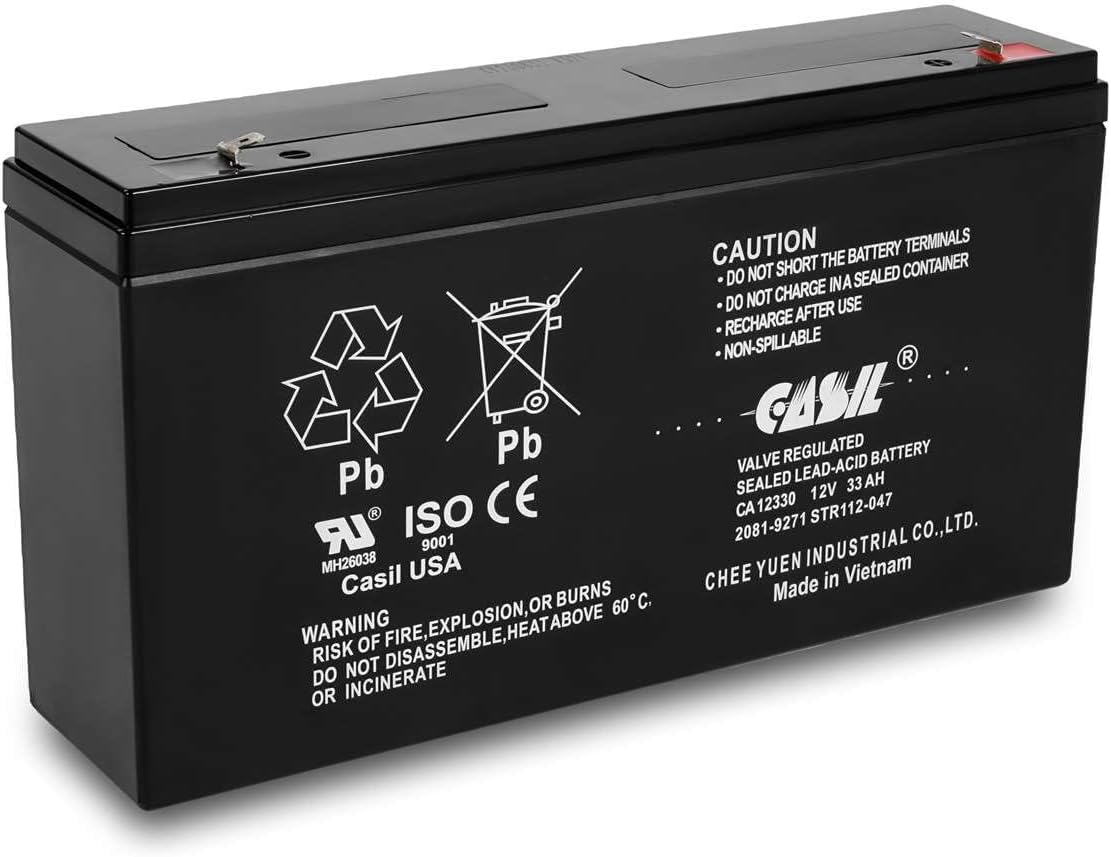 Casil 12V 33Ah F2 Terminal Replacement Battery Compatible with 2081-9271 Simplex Grinnell Fire Alarm Control Panel