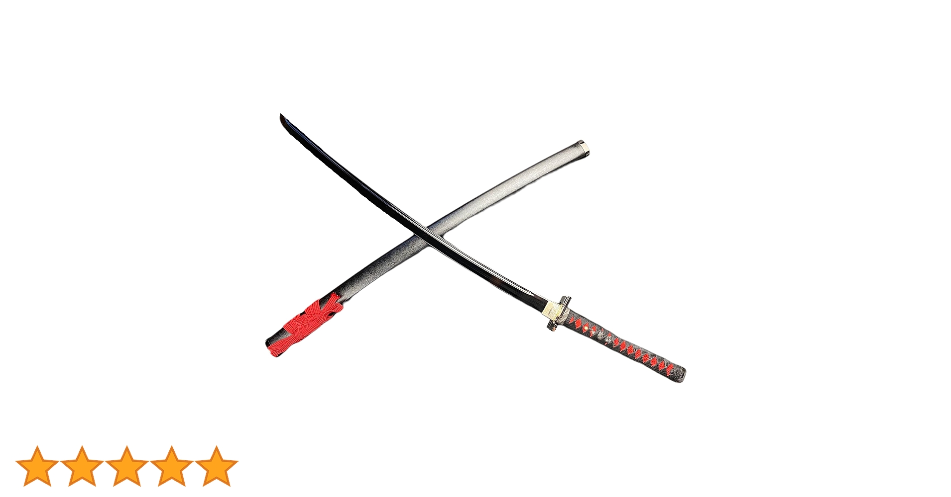 上級模造刀大小2本 黒柄 赤龍透し彫丸鍔 黒鰐目鞘 上級模造刀大小2本 黒柄 赤龍透し彫丸鍔 黒