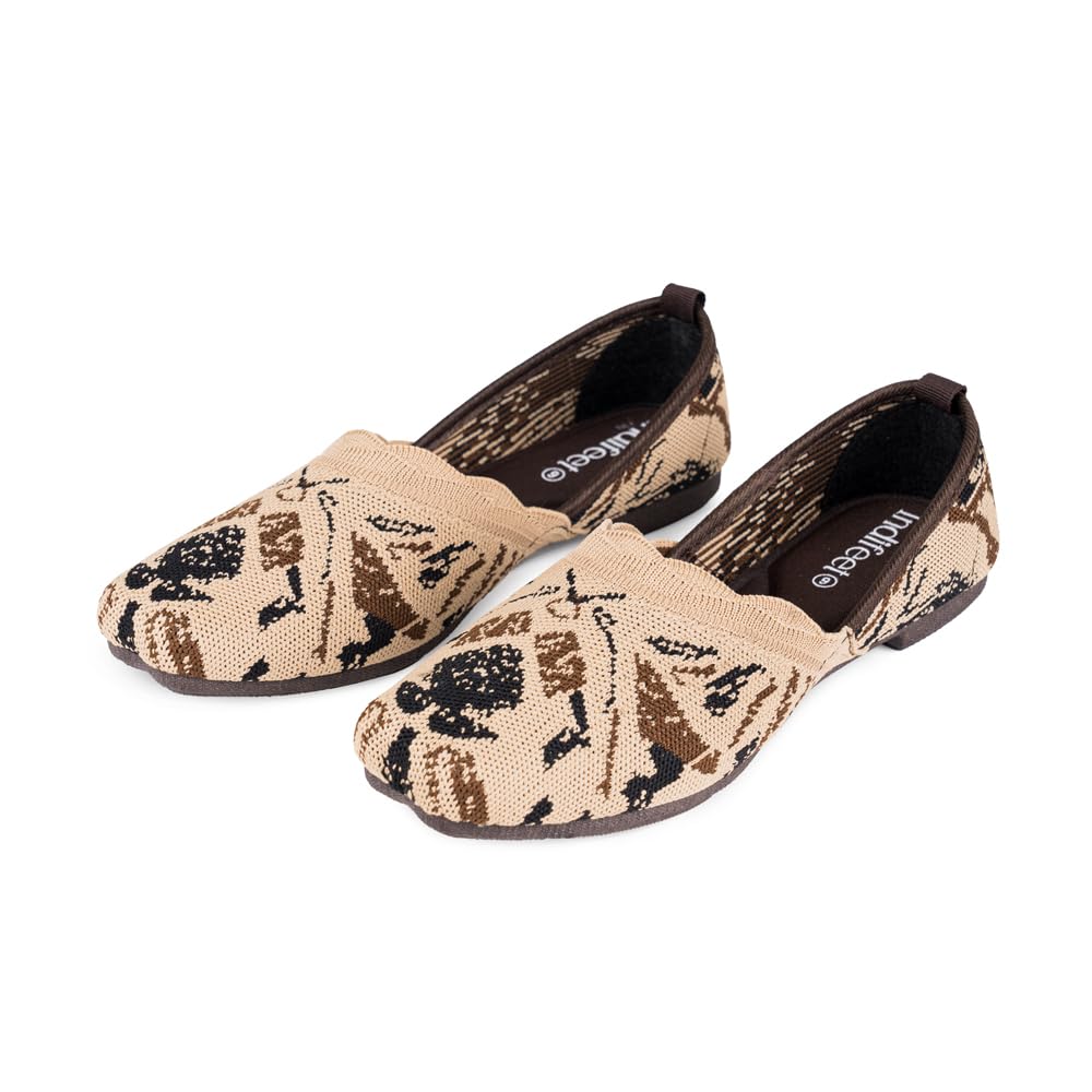 Indifeet Casual Jutti Footwear for Girls Women Stylish Ballet Juti Slippers Ladies Slip On Ballerina Flats Womens Comfortable Half Cut Belly Flat Woman Slipon Ballerinas Lady Bellies Brown (B0DHVDTR4W) Amazon Price History, Amazon Price Tracker