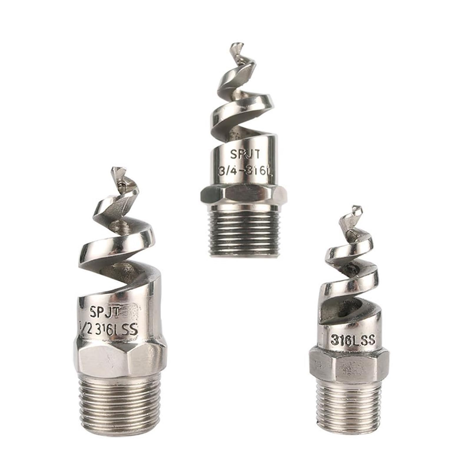 Evwgnpqrv Men's 1/2 Inch Full Cone Spiral Nozzles, Spiral Nozzle 36L Stainless Steel /4- In Thread Full Cone()