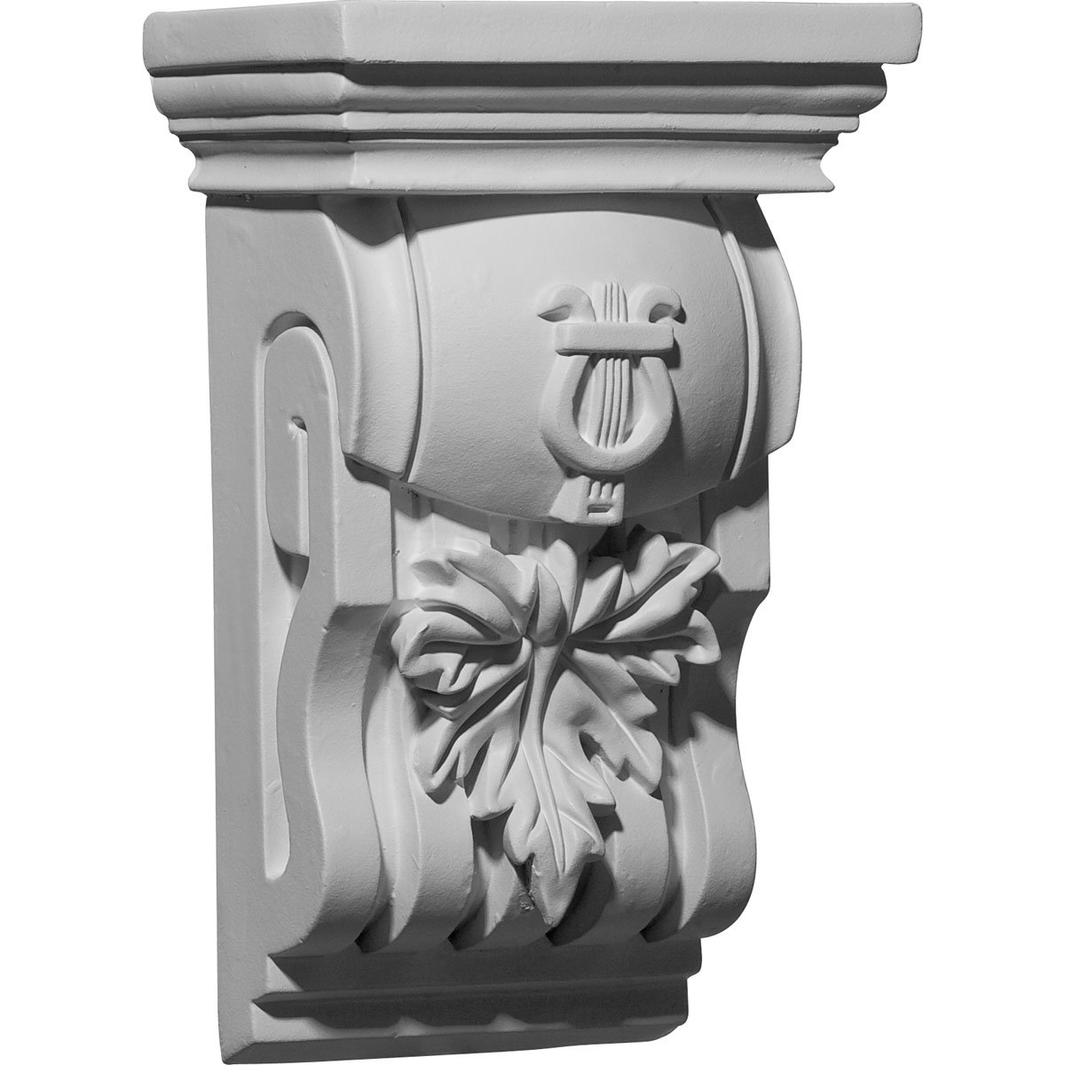 Corbel feuille de chêne Ekena en bois massif de 16x11x26 cm pour étagères