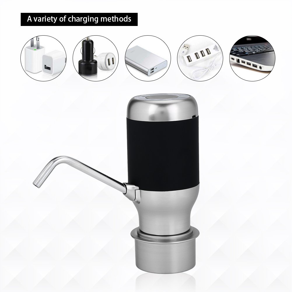 Yosoo Pompe à eau potable électrique sans fil USB automatique pour fontaine à eau d’intérieur Noir
