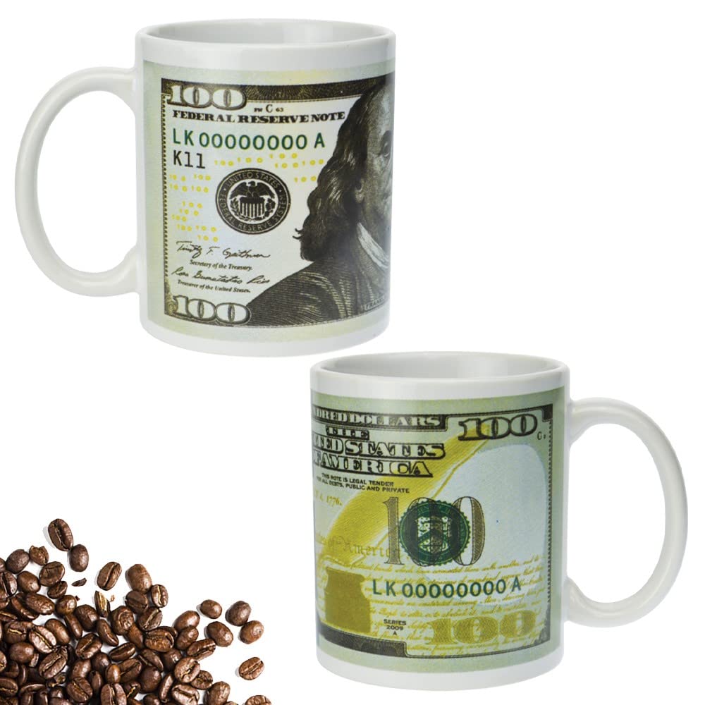 Amazon.com: Mug $100 Dollar Bill US Coffee Mugs USA Fun Cups for Men &  Women, Unique Cute Ceramic Gifts for Home & Kitchen (Money) : Home & Kitchen