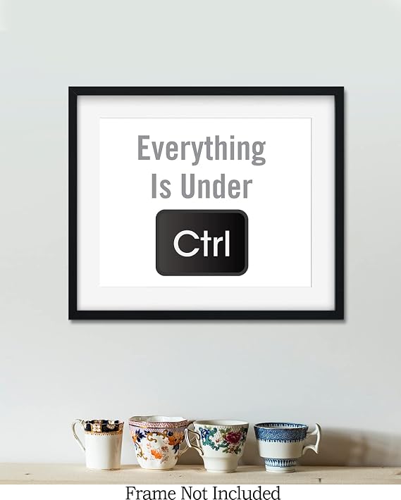 Everything Is Under CTRL- Computer Technology Wall Art - Coding Wall Art - Geek Wall Decor - Gifts for Computer Geeks, Nerds, Coders and Programmers - 10x8 unframed print