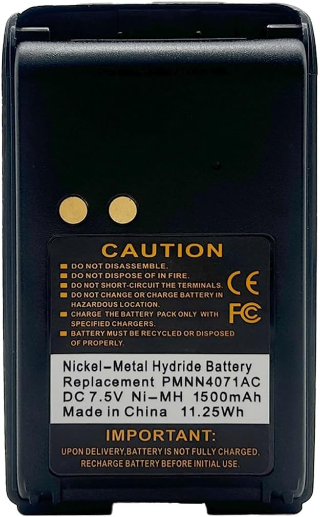 2 Pack PMNN4071 PMNN4071A PMNN4071AR 1500mAh Ni-MH Battery Replacement for Mag One BPR40 A8 Walkie Talkie with Belt Clip