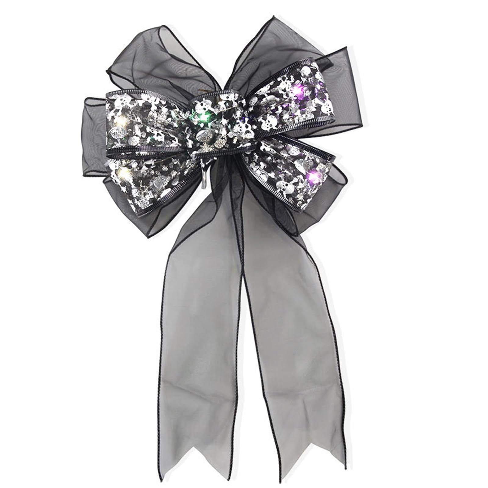 Tsophreniq Transparents Sparkling LED Illuminated Butterfly Knots for Halloween Decoration Indoor Outdoor Decoration