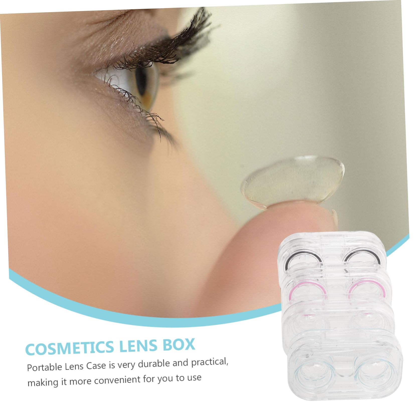 FRCOLOR Caja De 16 Piezas Estuche para Lentes de Estuche lentillas Cajas lentillas Lindos Casos de Caso de de Limpieza Poseedor Titular de la cosmética PD