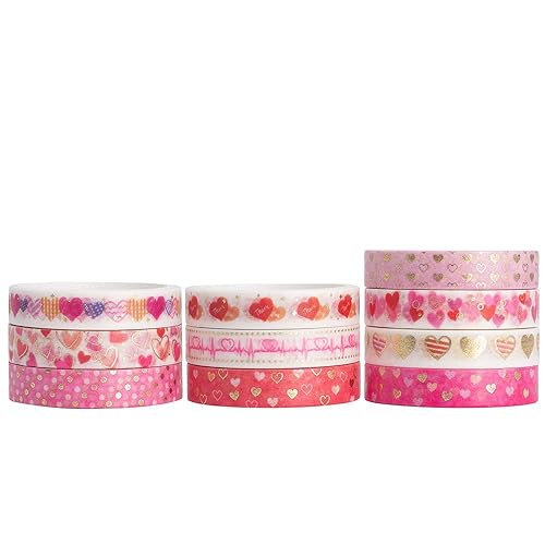 Miniatura 9 de YUBBAEX Juego de 10 rollos de cinta washi brillante de 0.315 pulgadas (0.315 in) de lámina dorada delgada decorativa para diario, álbum de recortes,