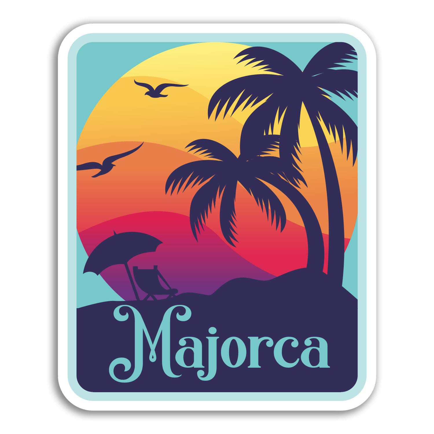 2 x 10cm Majorca Vinyl Stickers - Spain Travel Fun Sticker Laptop Luggage #18364 (10cm Tall)