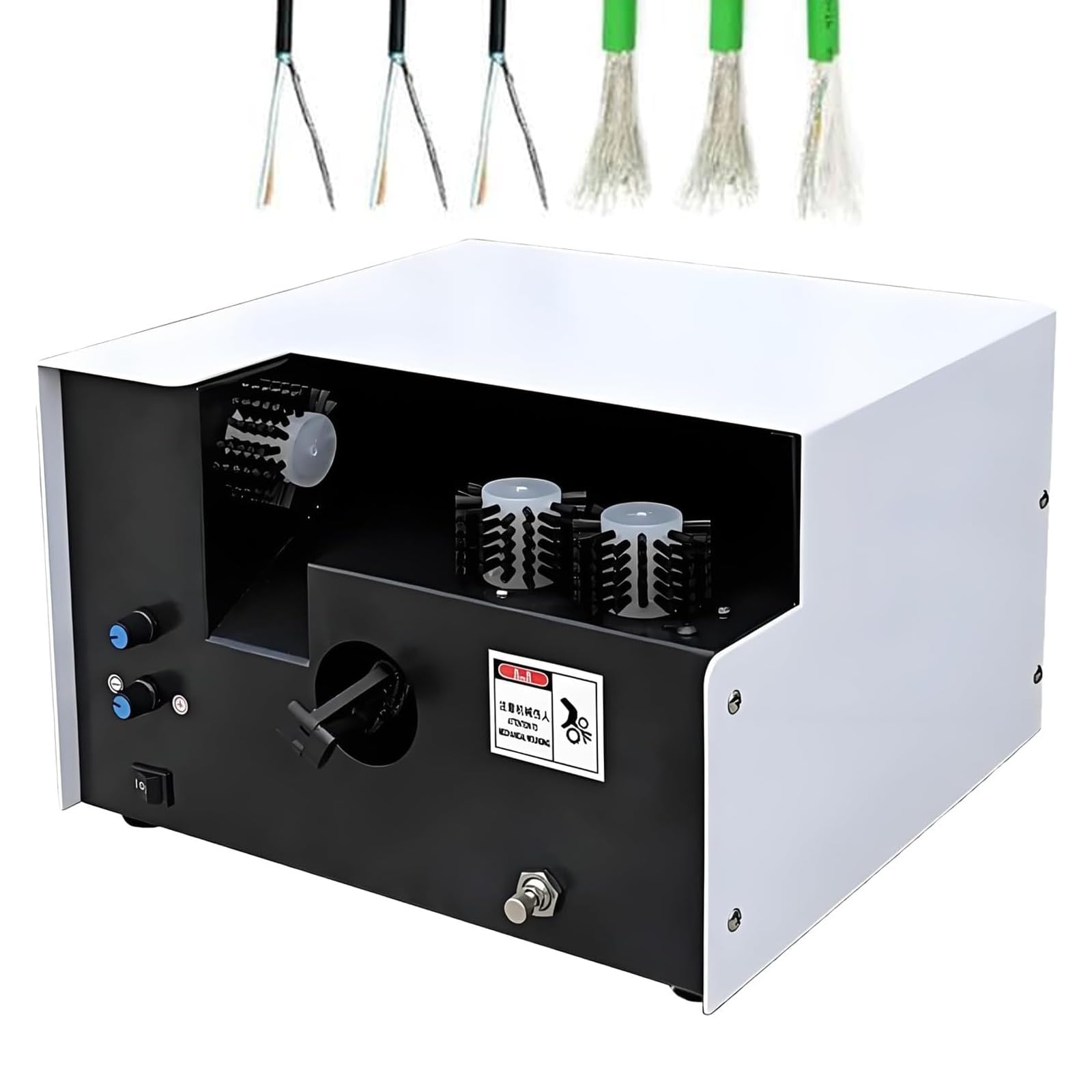 ZHENYUWANG Three-brush cable shielding braiding twisting machine, automatic adjustable 60mm wire separating and twisting tool, high-speed foot switch control