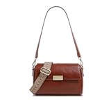 Premium Vegan Leather Shoulder Bag for Women&comma;Detachable 2-Strap Crossbody Bag&comma; Lady Handbag Purse