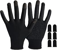 Vista 1 de Guantes de juegos para manos sudorosas – Guantes de alta sensibilidad anti-sudor transpirables sin costuras para pantalla táctil con mangas