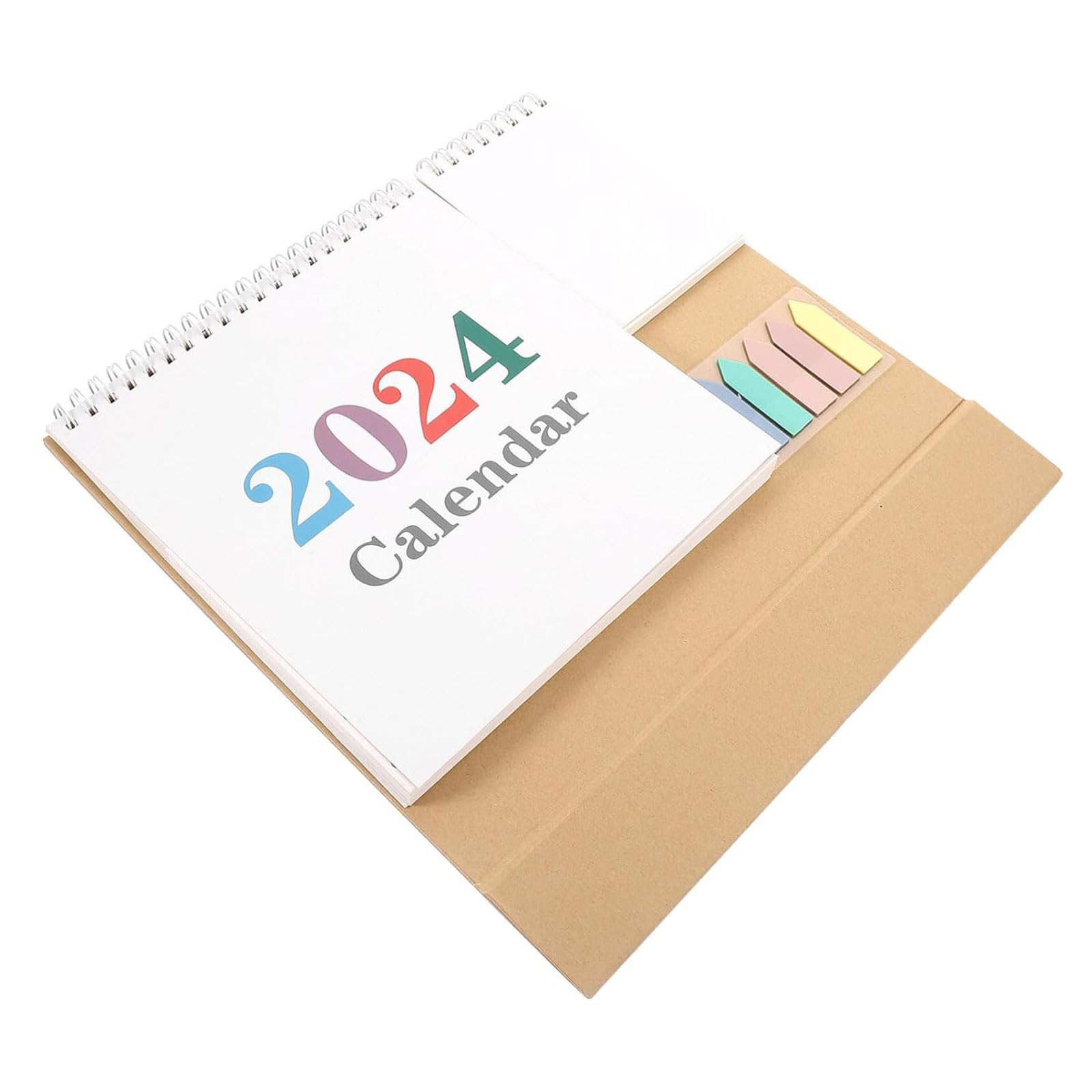 Großer Tischkalender 2024, 3D-Kalender, Tischkalender 2024 mit Index-Tabs, stehender Flip, 12 Monate Tischkalender - Januar 2024 - Dez. 2024 Stand-Up-Kalender, Planer für Heimbüro-Dekor (Farbe: On
