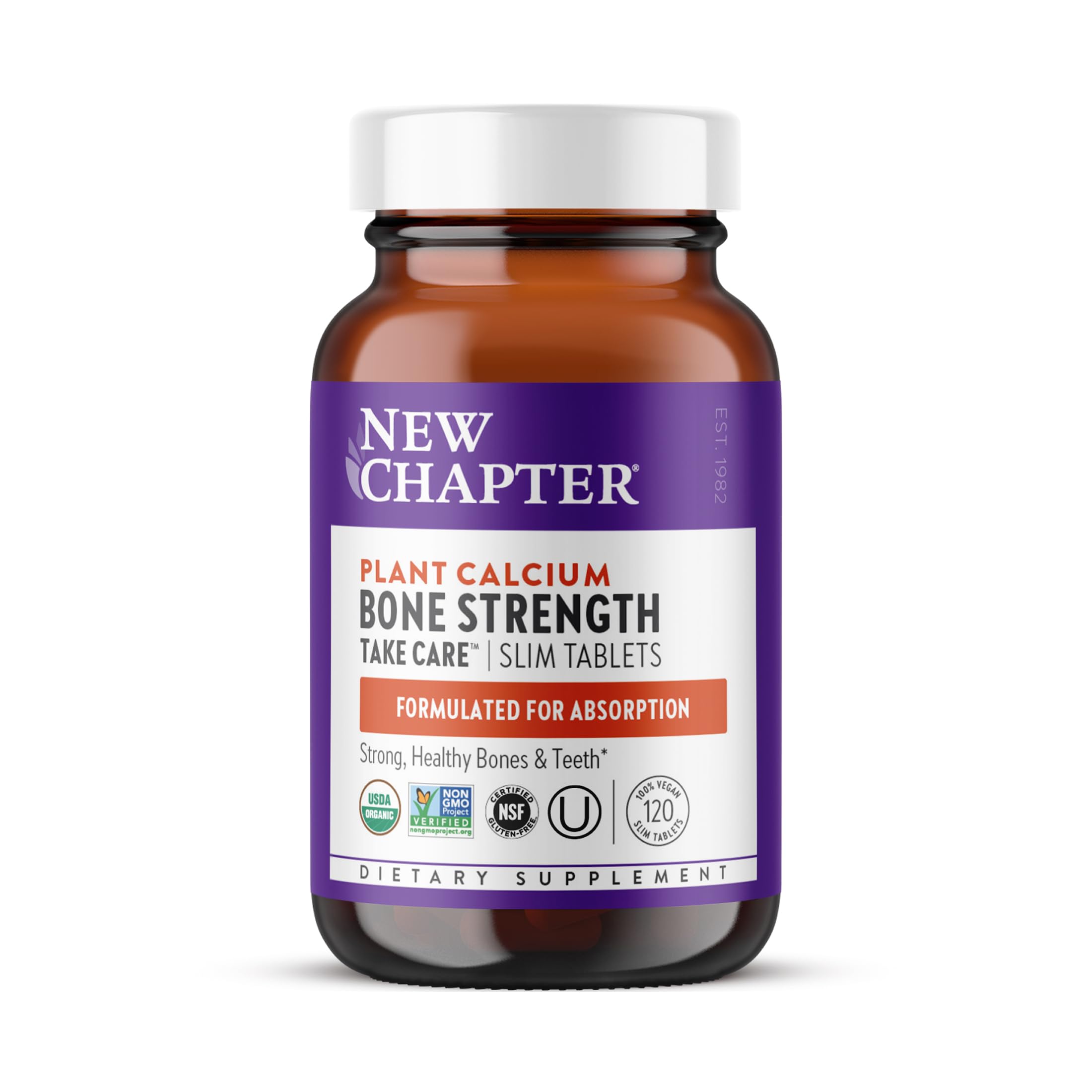 New Chapter Bone Strength Take Care Supplement, 120 Slim Tablets 120 Count (Pack of 1) Calcium