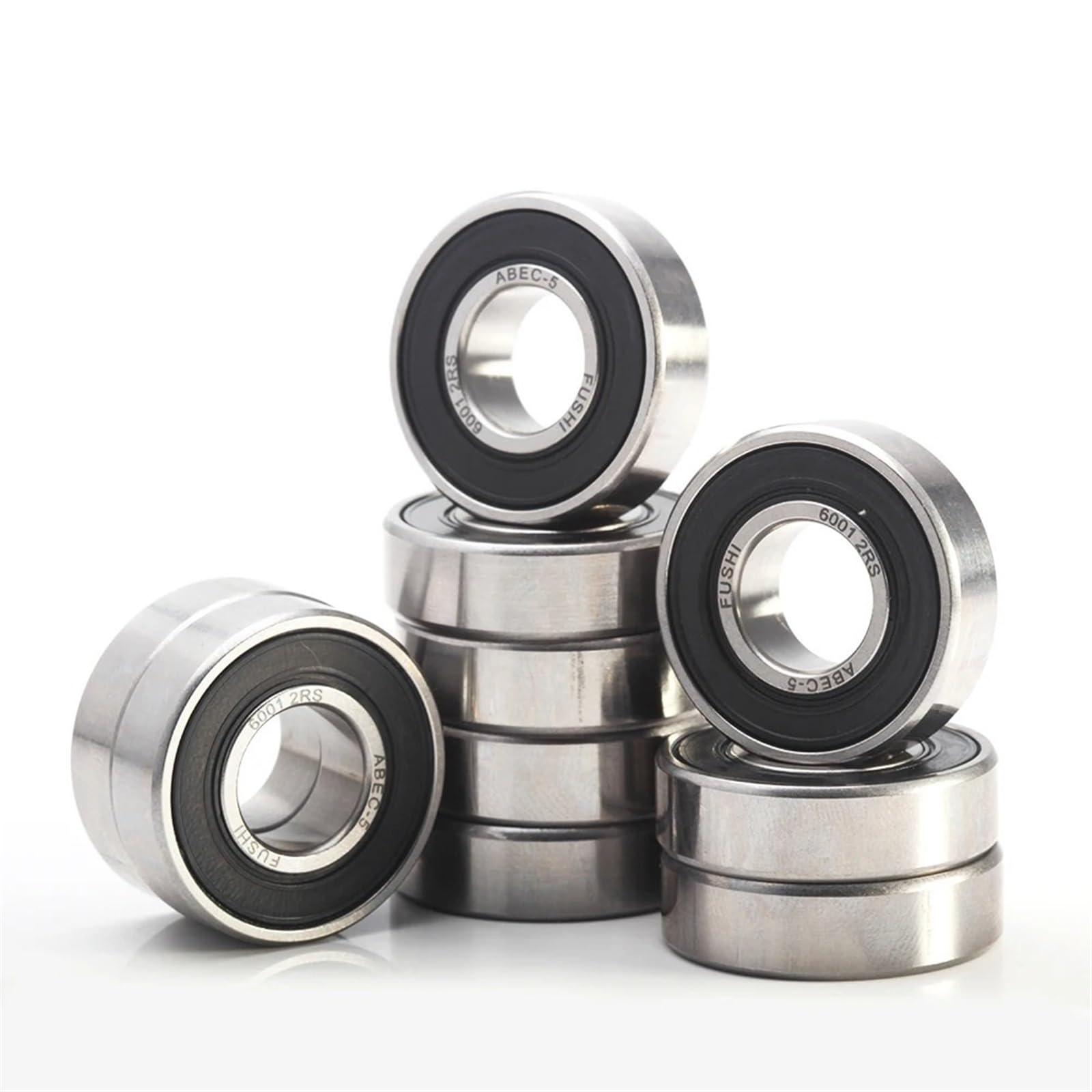 PXQCHAVLN 6001-2RS Bearing ABEC-5 10PCS 12x28x8mm Sealed Deep Groove 60012RS Ball Bearings 6001RS 180101RS